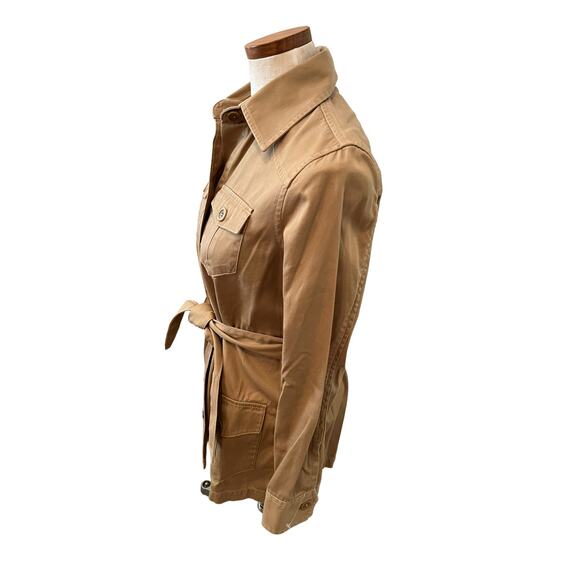 LL Bean Classic Tan Belted Utility Jacket 4 - Picture 3 of 7